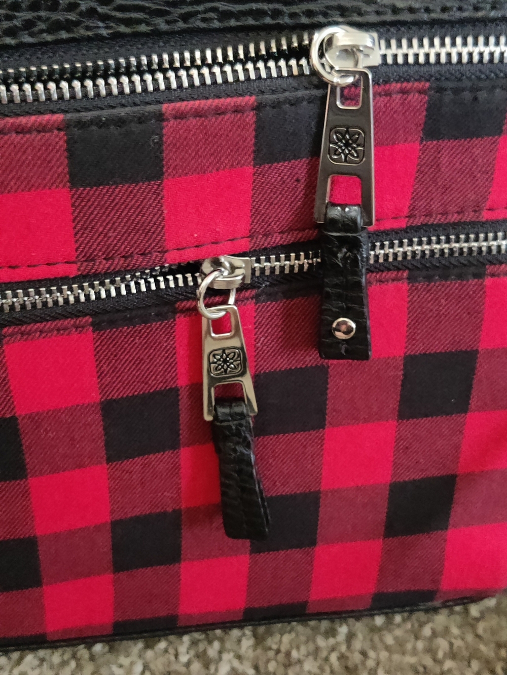 Red and Black Buffalo Plaid Crossbody Bag & Hat - Picture 6 of 12
